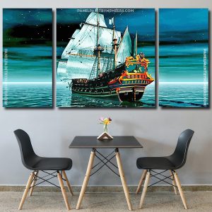 Sailing Pirate Ship In The Ocean panel paint by numbers