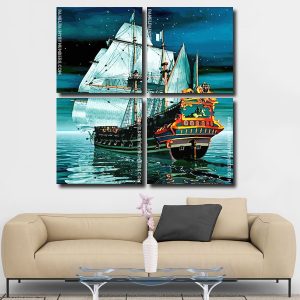 Sailing Pirate Ship In The Ocean panel paint by numbers