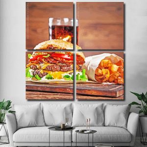 Tasty Burger panels paint by numbers