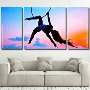 Aerial Silks Silhouette Panels paint by numbers