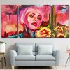 Abstract Lady And Flowers panels paint by numbers