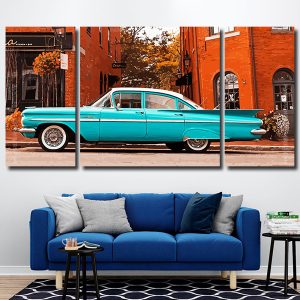 Blue Classic Car panels paint by numbers