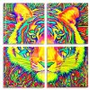 colorful tiger Panels paint by numbers