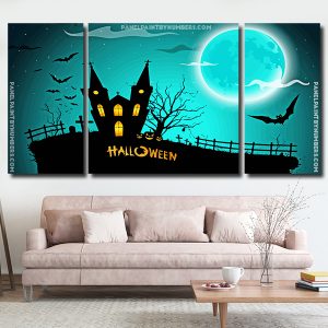 halloween castle Panel paint by numbers