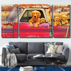 Puppies On a Truck Puppies panels paint by numbers