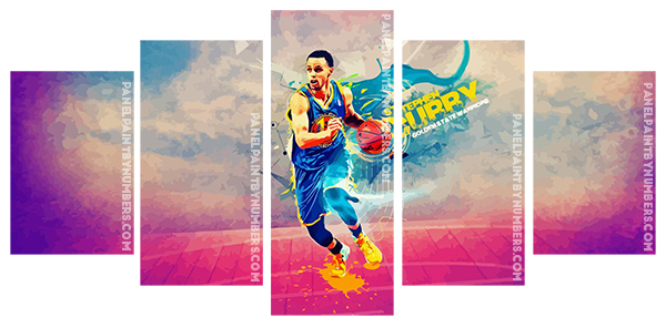 Stephen Curry panels paint by numbers