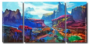 Aesthetic Fantasy Landscape 3 Panels Paint By Numbers