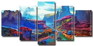 Aesthetic Fantasy Landscape 5 Panels Paint By Numbers