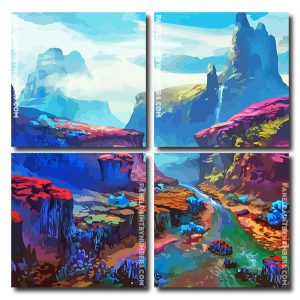 Aesthetic Fantasy Landscape Square Panels Paint By Numbers