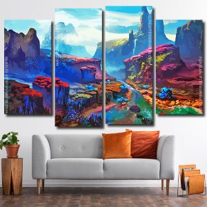 Aesthetic Fantasy Landscape 4 Panels Paint By Numbers