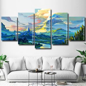 Aesthetic Fantasy Landscape Art 5 Panels Paint By Numbers