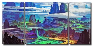 Beautiful Fantasy Landscape 3 Panels Paint By Numbers