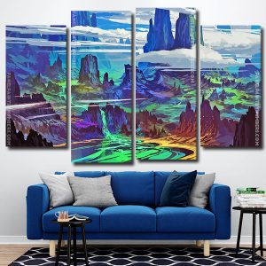 Beautiful Fantasy Landscape 4 Panels Paint By Numbers