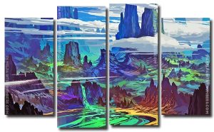 Beautiful Fantasy Landscape 4 Panels Paint By Numbers