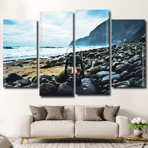 Black Beach Lantern 4 Panels Paint By Numbers