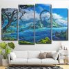 Fantasy Landscape 4 Panels Paint By Numbers