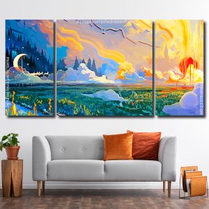 Fantasy Landscape Art 3 Panels Paint By Numbers