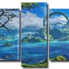 Fantasy Landscape 5 Panels Paint By Numbers