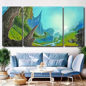 Fantasy Landscape Scenery 3 Panels Paint By Numbers