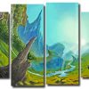 Fantasy Landscape Scenery 4 Panels Paint By Numbers