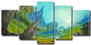 Fantasy Landscape Scenery 5 Panels Paint By Numbers