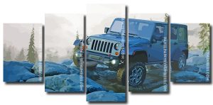 Jeep Wrangler On Rocky Mountain 5 Panels Paint By Numbers