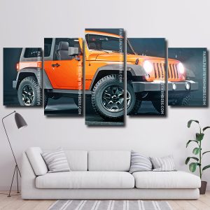 Orange Jeep 5 Panels Paint By Numbers