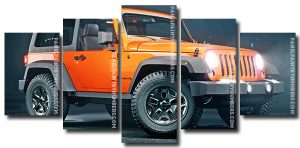 Orange Jeep 5 Panels Paint By Numbers