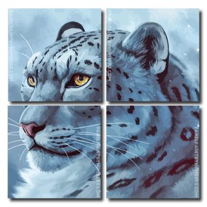 Snow Leopard Square Panels Paint By Numbers