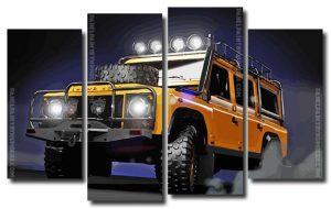 Yellow Land Rover 4 Panels Paint By Numbers