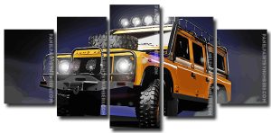 Yellow Land Rover 5 Panels Paint By Numbers