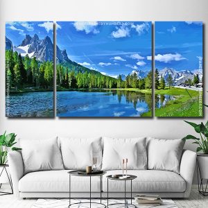 Italy Mountains Landscape 3 Panels Paint By Numbers