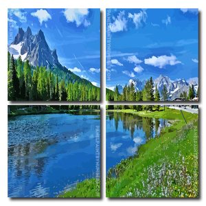 Italy Mountains Landscape Square Panels Paint By Numbers