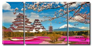 Japanese Landscape 3 Panels Paint By Numbers