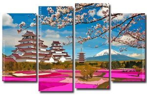 Japanese Landscape 4 Panels Paint By Numbers