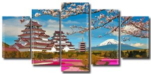 Japanese Landscape 5 Panels Paint By Numbers