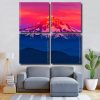 Landscape Mountains Red Sunset Square Panels Paint By Numbers