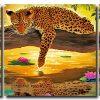 Leopard Water Reflection 3 Panels Paint By Numbers