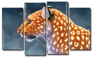 Light Leopard 4 Panels Paint By Numbers