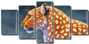 Light Leopard 5 Panels Paint By Numbers