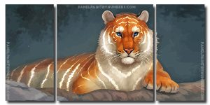 Light Tiger 3 Panels Paint By Numbers