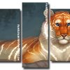 Light Tiger 5 Panels Paint By Numbers