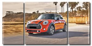 Orange Mini Cooper 3 Panels Paint By Numbers