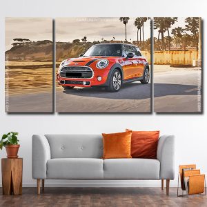 Orange Mini Cooper 3 Panels Paint By Numbers