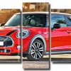 Red Minicooper 5 Panels Paint By Numbers