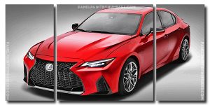 Red Lexus 3 Panels Paint By Numbers