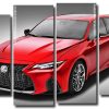 Red Lexus 4 Panels Paint By Numbers