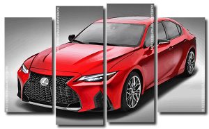 Red Lexus 4 Panels Paint By Numbers