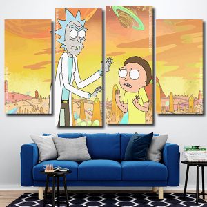 Rick And Morty Art 4 Panels Paint By Numbers