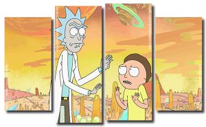 Rick And Morty Art 4 Panels Paint By Numbers